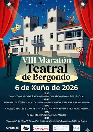 Fechas, información, programa, cartel, imágenes, mapa y ubicación de VIII Maratón Teatral (2026)  en  Bergondo