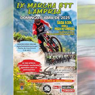 Fechas, información, programa, cartel, imágenes, mapa y ubicación de IX Marcha BTT Lamprea  en  Arbo