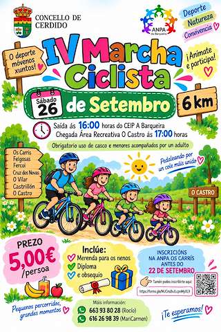 Fechas, información, programa, cartel, imágenes, mapa y ubicación de IV Marcha Ciclista (2026) en Cerdido