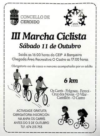 Fechas, información, programa, cartel, imágenes, mapa y ubicación de III Marcha Ciclista (2025)  en  Cerdido