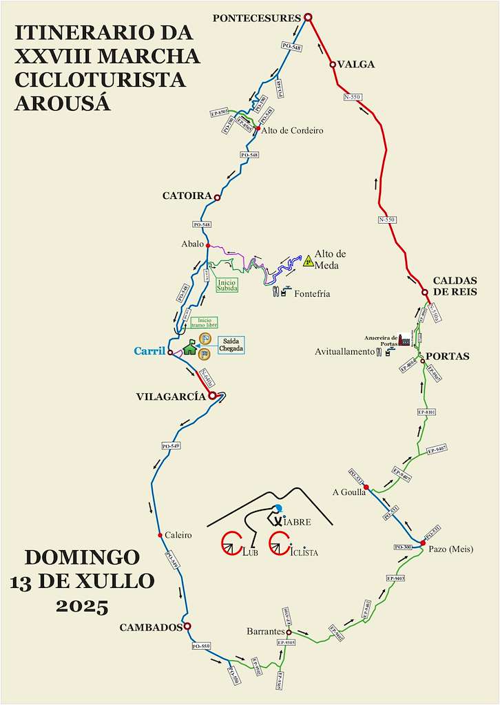XXVIII Marcha Cicloturista Arousá - Homenaxe a Iván Raña (2025) en Vilagarcía de Arousa