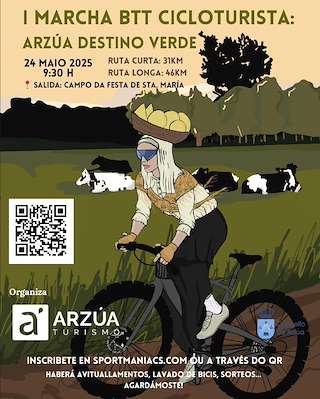 Fechas, información, programa, cartel, imágenes, mapa y ubicación de I Marcha Cicloturista BTT - Arzúa Destino Verde
