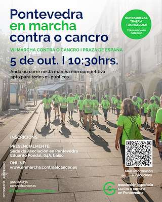 Fechas, información, programa, cartel, imágenes, mapa y ubicación de VII Marcha Contra el Cáncer  (2025)  en  Pontevedra
