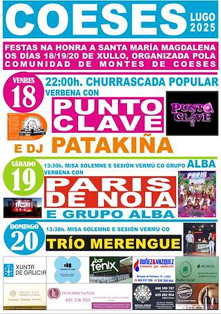 Fechas, información, programa, cartel, imágenes, mapa y ubicación de María Magdalena de Coeses   en  Lugo