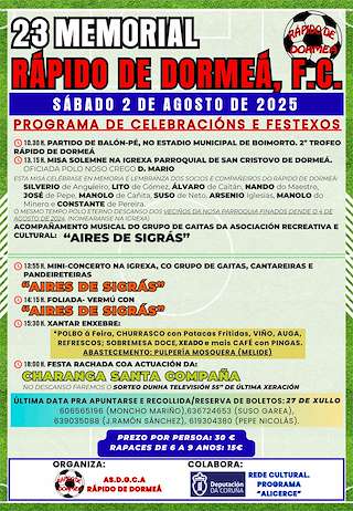 Fechas, información, programa, cartel, imágenes, mapa y ubicación de XXIII Memorial Rápido de Dormeá  en  Boimorto