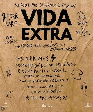 Fechas, información, programa, cartel, imágenes, mapa y ubicación de Mercadiño de Troco e Segunda Man Vida Extra  (2026)  en  Santiago de Compostela