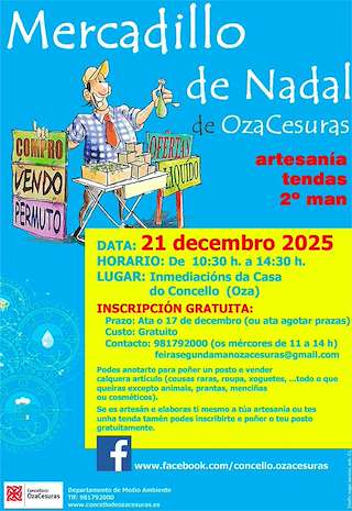 Fechas, información, programa, cartel, imágenes, mapa y ubicación de Mercadillo de Nadal (2025)  en  Oza Cesuras