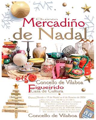 Fechas, información, programa, cartel, imágenes, mapa y ubicación de V Mercado de Navidad (2025-2026) en Vilaboa