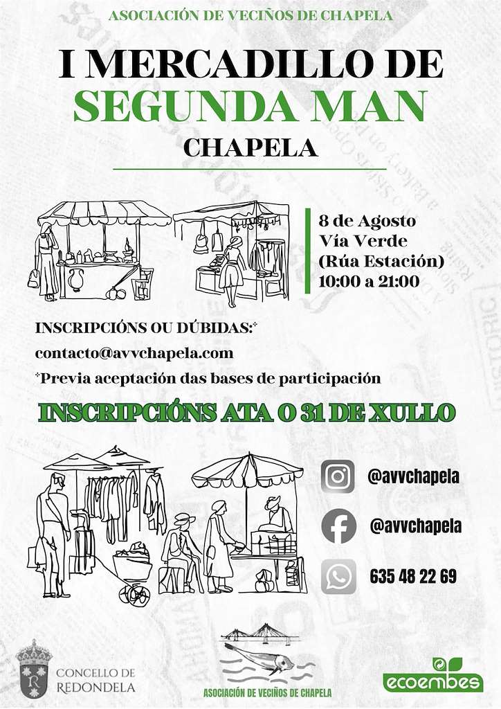 I Mercadillo de Segunda Man de Chapela (2026) en Redondela