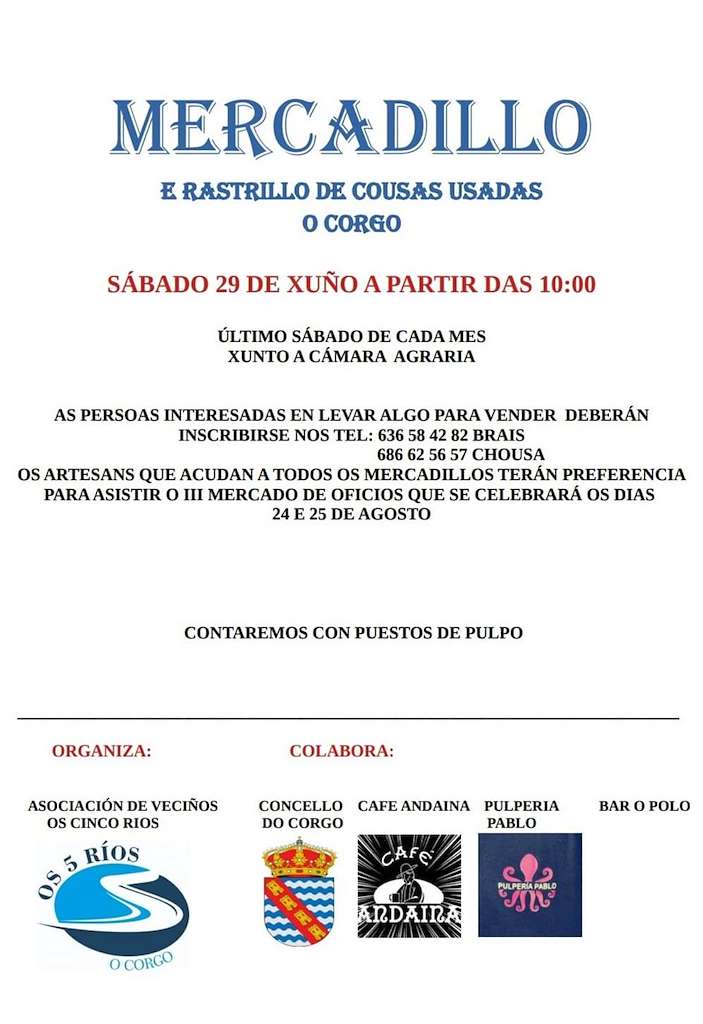 Mercadillo e Rastrillo de Cousas Usadas en O Corgo