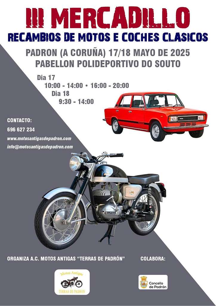 III Mercadillo Recambios de Motos e Coches Clásicos (2025) en Padrón