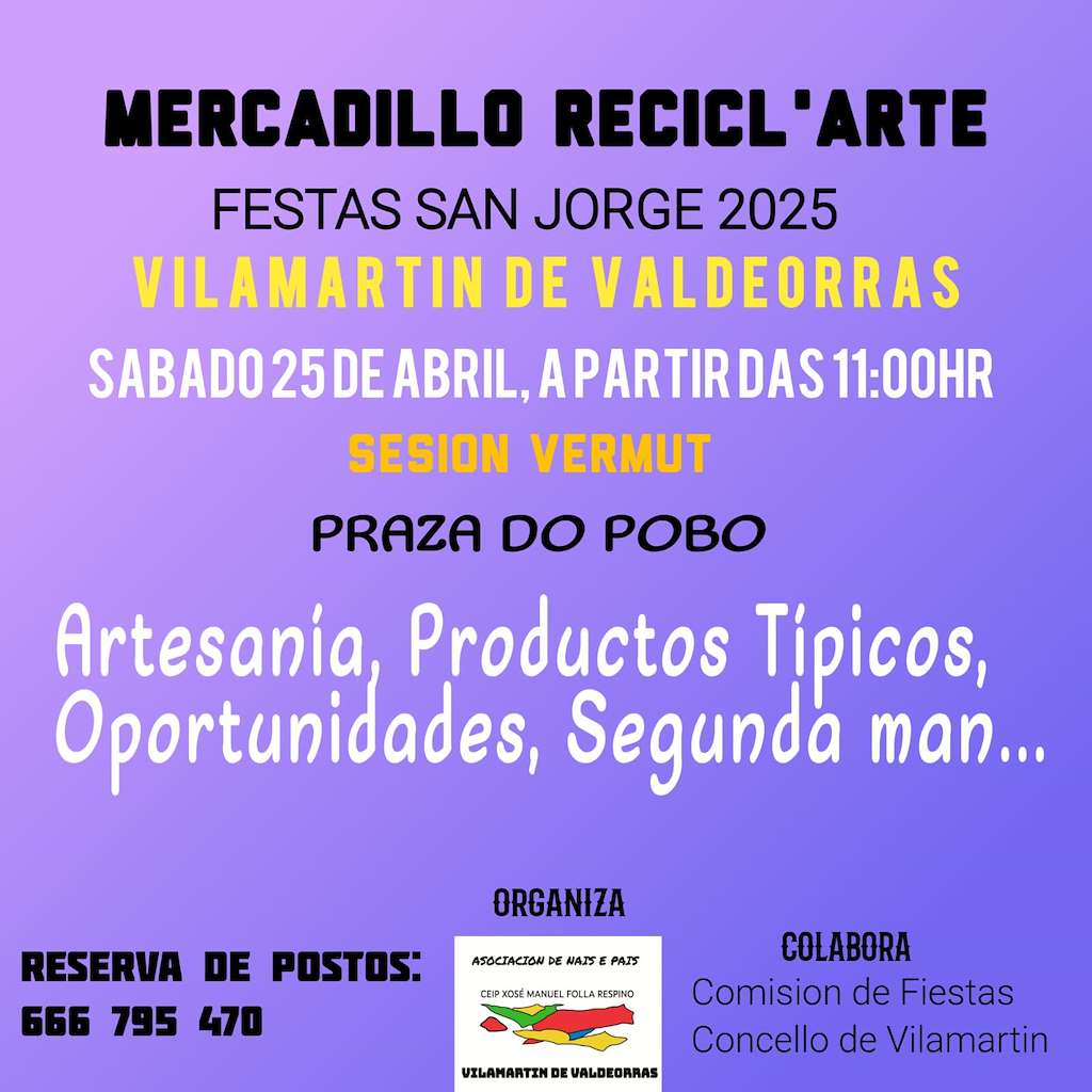 Mercadillo Recicl'arte en Vilamartín de Valdeorras