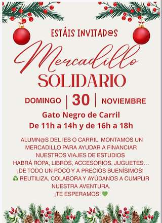 Fechas, información, programa, cartel, imágenes, mapa y ubicación de Mercadillo Solidario do Gato Negro  (2025)  en  Vilagarcía de Arousa