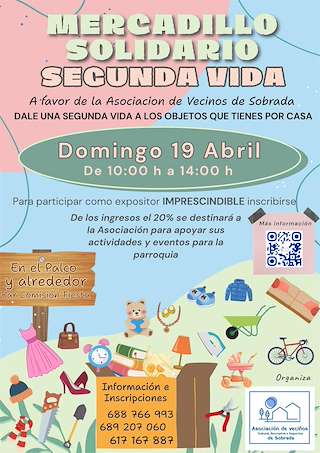 Fechas, información, programa, cartel, imágenes, mapa y ubicación de Mercadillo Solidario Segunda Vida de Sobrada  (2026) en Tomiño