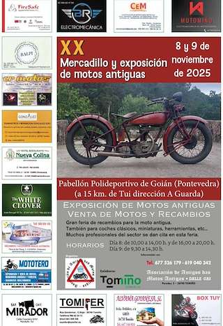 Fechas, información, programa, cartel, imágenes, mapa y ubicación de XX Mercadillo y Exposición de Motos Antiguas (2025) en Tomiño