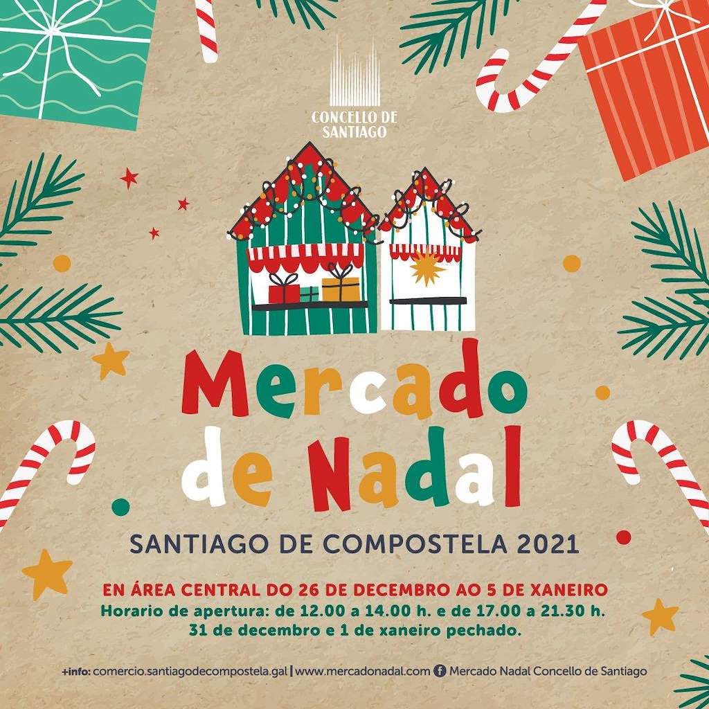 Mercado de Nadal en Área Central (2022) en Santiago de Compostela