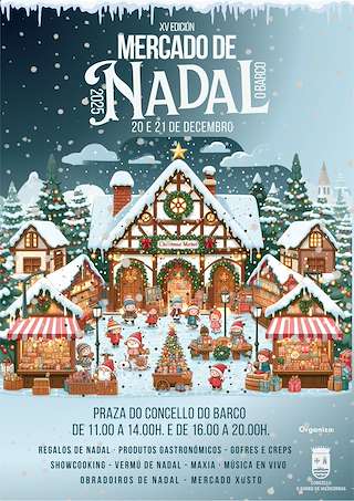 Fechas, información, programa, cartel, imágenes, mapa y ubicación de XV Mercado de Nadal  (2025)  en  O Barco de Valdeorras