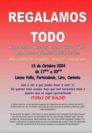 Fechas, información, programa, cartel, imágenes, mapa y ubicación de Mercado de Regalar, Trocar e Conversar  en  Carnota