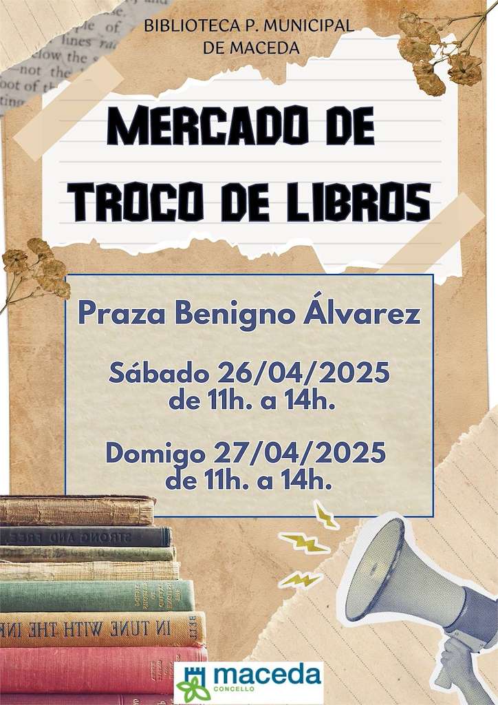Mercado de Troco de Libros (2025) en Maceda