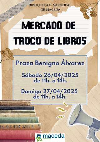 Fechas, información, programa, cartel, imágenes, mapa y ubicación de Mercado de Troco de Libros  en  Maceda