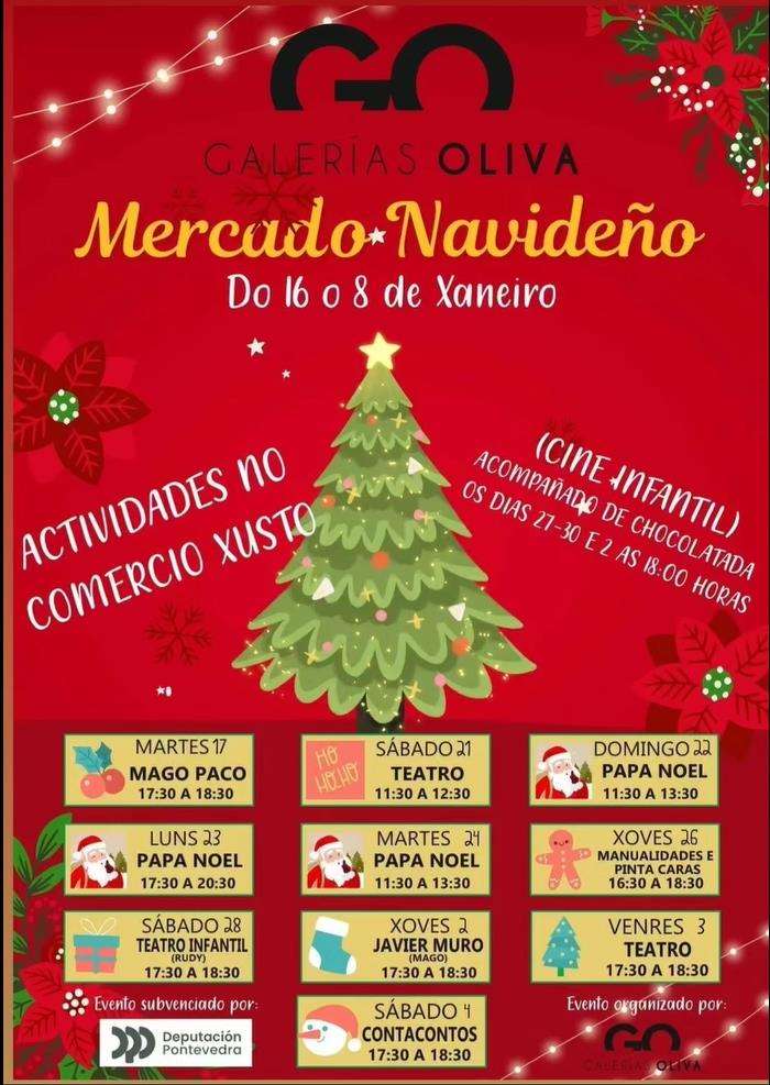 Mercado Navideño nas Galerías Oliva en Pontevedra