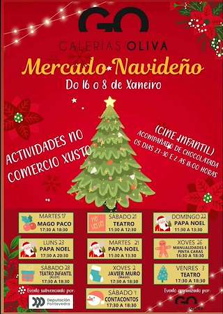 Fechas, información, programa, cartel, imágenes, mapa y ubicación de Mercado Navideño nas Galerías Oliva  en  Pontevedra