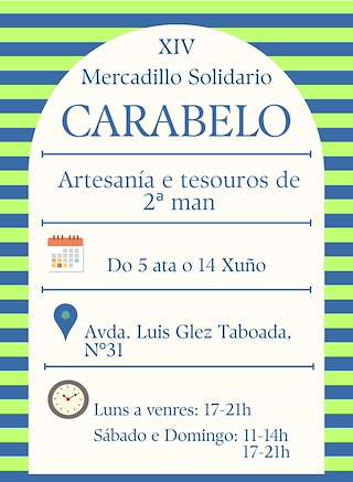 Fechas, información, programa, cartel, imágenes, mapa y ubicación de XIV Mercado Solidario de Carabelo (2026)  en  Lalín