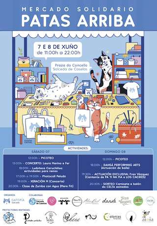 Fechas, información, programa, cartel, imágenes, mapa y ubicación de Mercado Solidario Patas Arriba   en  Salceda de Caselas