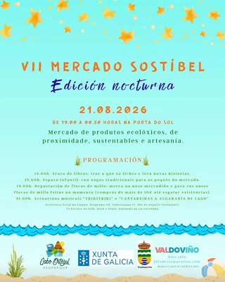 Fechas, información, programa, cartel, imágenes, mapa y ubicación de VII Mercado Sostíbel - Edición Nocturna (2026)  en  Valdoviño