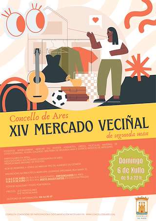 Fechas, información, programa, cartel, imágenes, mapa y ubicación de XIV Mercado Veciñal de Segunda Man e Artesanía  en  Ares