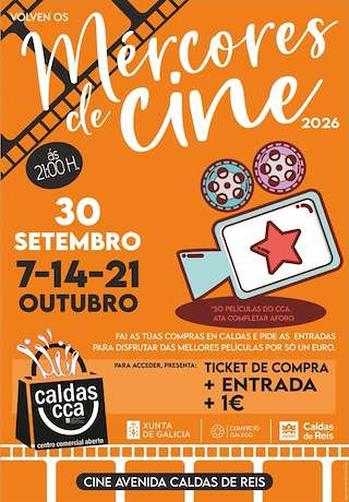 Fechas, información, programa, cartel, imágenes, mapa y ubicación de Mércores de Cine (2026)  en  Caldas de Reis