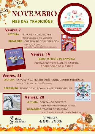 Fechas, información, programa, cartel, imágenes, mapa y ubicación de Merendas con Contos - Mes das Tradicións (2025)  en  Sober