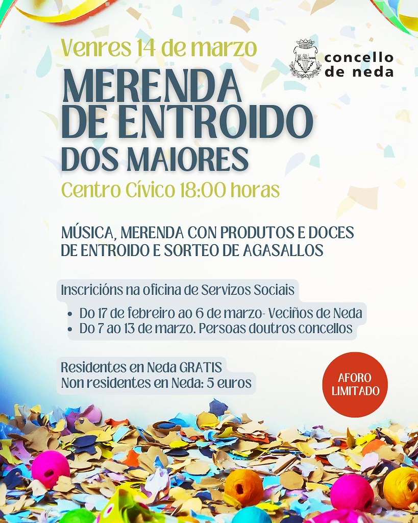 Merienda de Carnaval de los Mayores en Neda