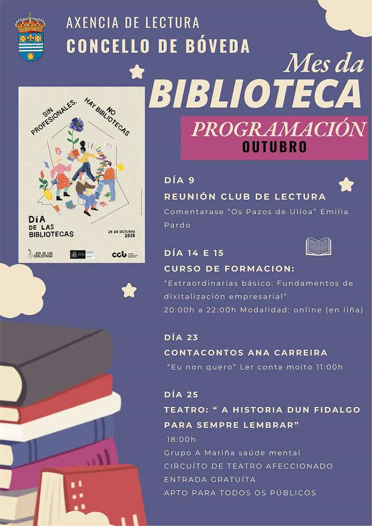 Mes da Biblioteca (2026) en Bóveda
