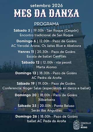 Fechas, información, programa, cartel, imágenes, mapa y ubicación de Mes da Danza (2026)  en  Boiro