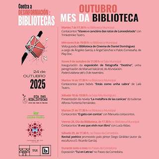Fechas, información, programa, cartel, imágenes, mapa y ubicación de Mes das Bibliotecas (2025)  en  Tui