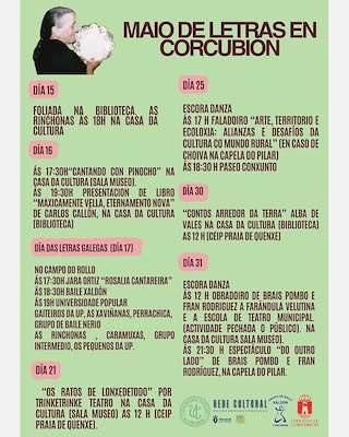 Fechas, información, programa, cartel, imágenes, mapa y ubicación de Mes das Letras  en  Corcubión