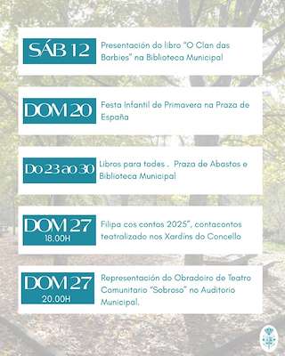 Fechas, información, programa, cartel, imágenes, mapa y ubicación de Mes del Libro  en  Mondariz