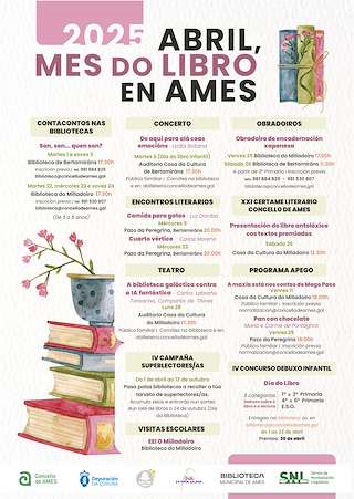 Fechas, información, programa, cartel, imágenes, mapa y ubicación de Mes do Libro  en  Ames