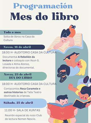 Fechas, información, programa, cartel, imágenes, mapa y ubicación de Mes do Libro  (2026) en Negreira