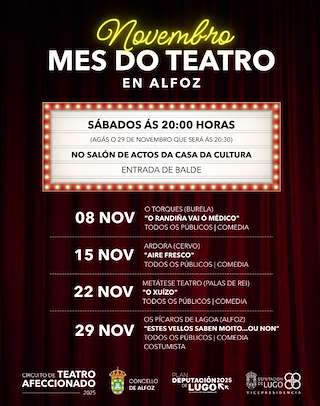 Fechas, información, programa, cartel, imágenes, mapa y ubicación de Mes do Teatro (2025) en Alfoz