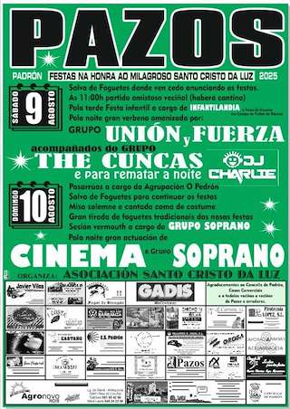 Fechas, información, programa, cartel, imágenes, mapa y ubicación de Milagroso Santo Cristo da Luz de Pazos  en  Padrón