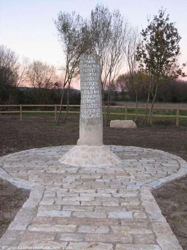 Miliario Vía Nova en Sandiás