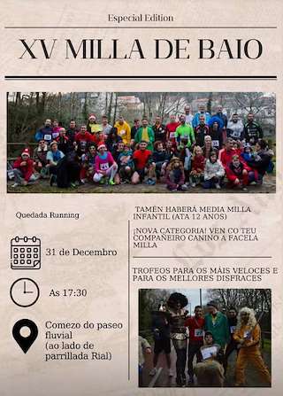 Fechas, información, programa, cartel, imágenes, mapa y ubicación de XV Milla de Baio  en  Zas