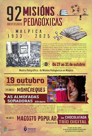 Fechas, información, programa, cartel, imágenes, mapa y ubicación de Misións Pedagóxicas - Magosto Popular (2025)  en  Malpica de Bergantiños