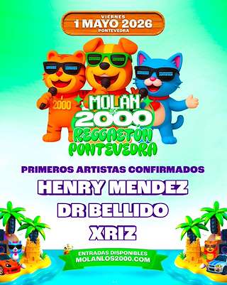 Fechas, información, programa, cartel, imágenes, mapa y ubicación de Molan los 2000 - Reggaetón (2026)  en  Pontevedra