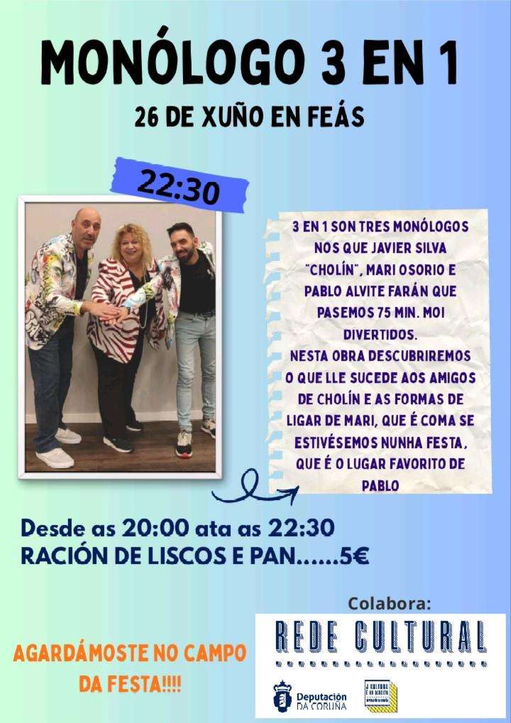 Monólogo 3 en 1 de Feás (2026) en Cariño