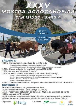 Fechas, información, programa, cartel, imágenes, mapa y ubicación de XXXV Mostra Agro Gandeira San Isidro Labrador  en  Sarria