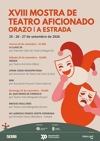 Fechas, información, programa, cartel, imágenes, mapa y ubicación de XVIII Mostra Coto Manguelo de Teatro (2026) en A Estrada