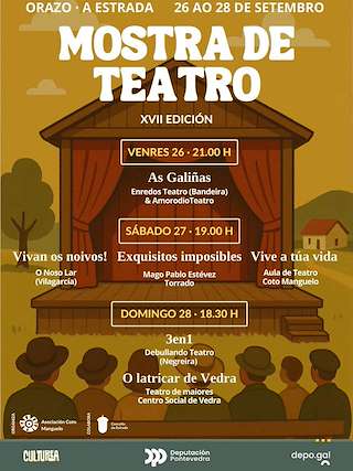 Fechas, información, programa, cartel, imágenes, mapa y ubicación de XVII Mostra Coto Manguelo de Teatro (2025)  en  A Estrada